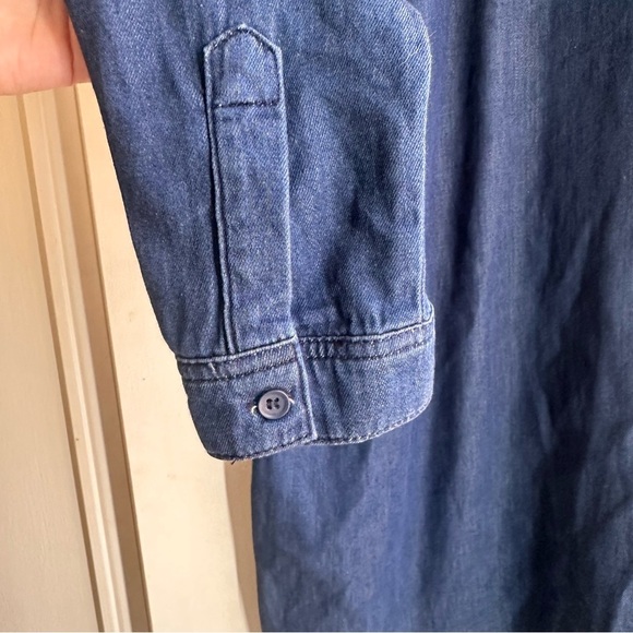 Topshop Moto Denim Shirt Dress Blue Long Sleeve Size 6 - Picture 6 of 6